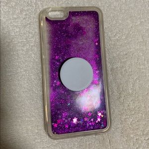Purple moving glitter iPhone 6/6s plus case
